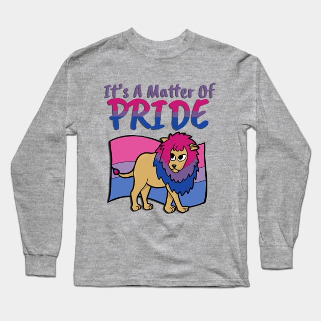 Bisexual Pride Lion- With text Long Sleeve T-Shirt by marzipanpond